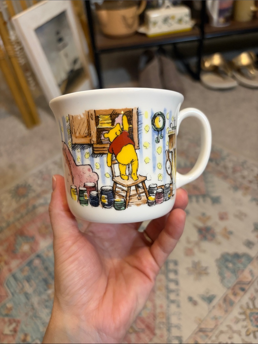 Vintage Disney Winnie the Pooh Mug Made in England Piglet Honey Pot Collectible